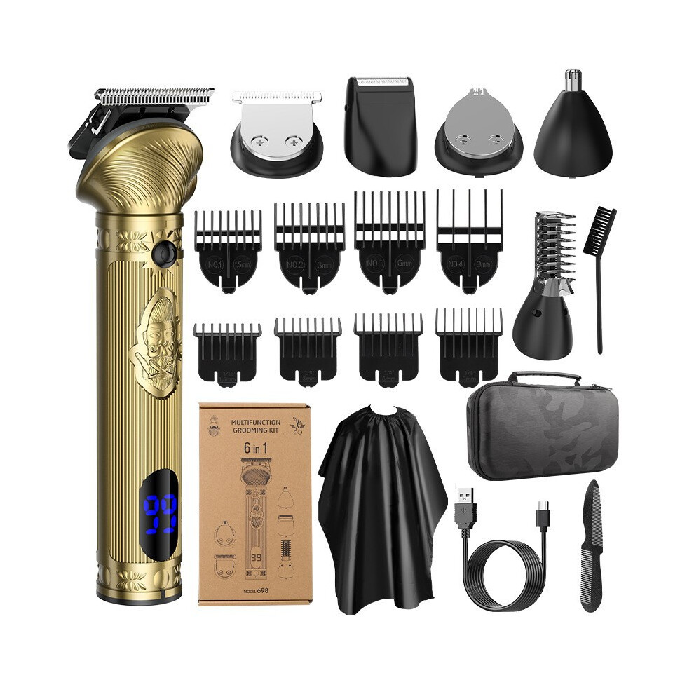(698 (with EVA bag)) Men's Electric Shaver Set: Multi-Functional Hair Clipper & Nose Trimmer