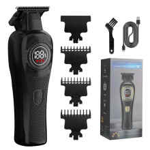 (Black) Leistungsstarker Haarschneider mit LCD-Display für Herren im Retro-Barbershop-Stil