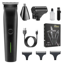 (Black) 3-in-1 Multifunktions-Elektrorasierer und Haarschneider für Herren mit Nasenhaartrimmer