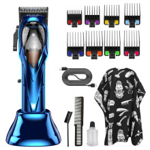(Blue) Tagliacapelli elettrico professionale ad alta velocità per uomo, rifinitore per capelli ad alta potenza