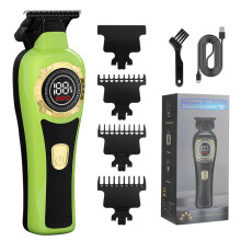(Blue) Leistungsstarker Haarschneider mit LCD-Display für Herren im Retro-Barbershop-Stil
