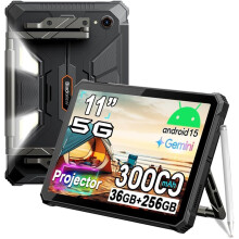 Blackview Active 12 PRO 5G Projector Tablet, Android 15 Rugged Tablet,30000mAh Battery,36GB RAM 256GB ROM Outdoor Tablets,Black