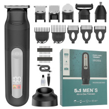 (Black) Kit de rasage intime 5 en 1 pour homme, comprenant une tondeuse multifonctionnelle pour le corps et le corps.