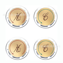 (Four-pack) Dekorativt lock för Delta/LDR/Delex/Peerless kranhandtag. Två genomskinliga handtag.