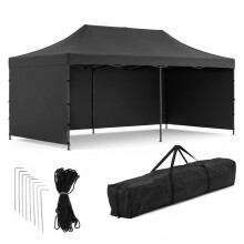 Pavilhão dobrável - SPRINGOS - GP0007 - 3x6 m - Preto - Aço anticorrosão