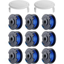 9er-Pack Trimmerspulen mit 2 Schutzkappen für RYOBI-Drahtschneider MultiColor