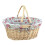 (Red Checked) Large Swing Handle Wicker Shopping Basket 4