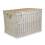 (Rose) Large Whitewash Finish Storage Wicker Basket 3
