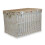 (Unlined) Large Whitewash Finish Storage Wicker Basket 4