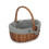 (Grey) Double Steamed Oval Wicker Shopping Basket 1