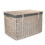 (Rose) Large Whitewash Finish Storage Wicker Basket 9