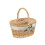 (White) Child's Lined Oval Lidded Shopping Basket 1