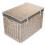 (Unlined) Large Whitewash Finish Storage Wicker Basket 14