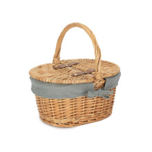 (Unlined) Child's Lined Oval Lidded Shopping Basket
