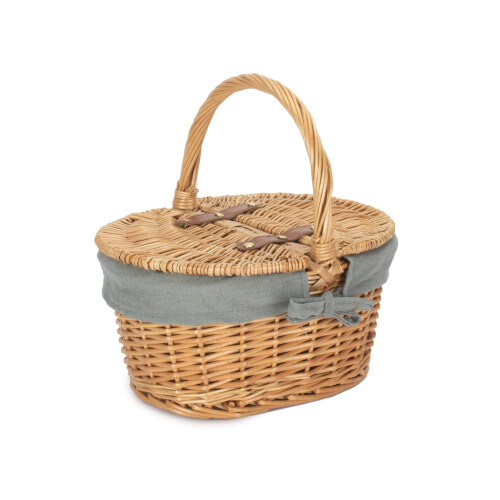 (Unlined) Child's Lined Oval Lidded Shopping Basket
