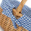 (Blue Checked) Full Buff Willow Childs Oval Wicker Shopping Basket 1