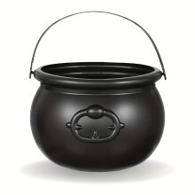 1pc Plastic Black Cauldron Kettle Halloween Bowl, Large Witch Cauldron Pot Bucket for Halloween Decorations Trick or Treat Party