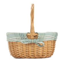 (White) Full Buff Willow Childs Oval Wicker Shopping Basket