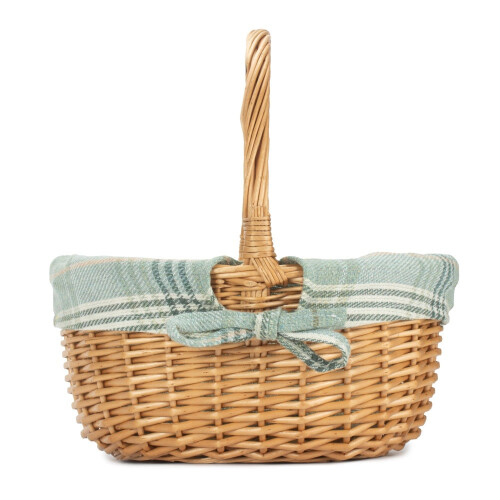 (White) Full Buff Willow Childs Oval Wicker Shopping Basket