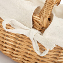 (Grey) Full Buff Willow Childs Oval Wicker Shopping Basket