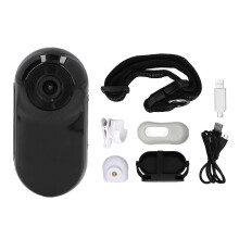 Pet Collar Camera 120 Deg Lens OTG Connection Video Recording Adjustable Magnetic Cat Sport Camera for Outdoor Black_M