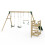Rebo (Comet, Green) Rebo Wooden Swing Set plus Deck & Slide 4