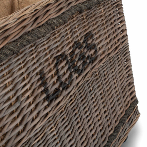 Jumbo Wicker Log Basket on Wheels 2
