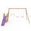 Rebo (Comet, Pink) Rebo Wooden Swing Set plus Deck & Slide 2