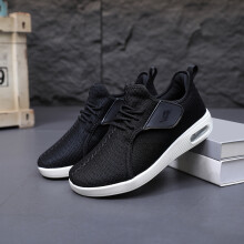 (Black, 6) Calçados esportivos de malha respirável masculino – Sapatos de caminhada leves e com alça ajustável adequados