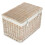 (Black) 60cm Whitewash Chest Wicker Storage Basket 10