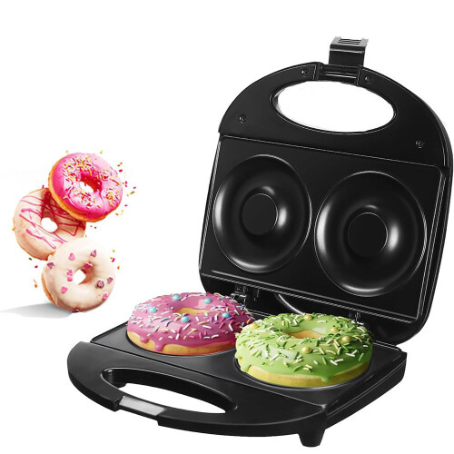 (Black, US Standard) Donut Maker, Large Donut Machine, Breakfast Maker, Viral Mini Cake Round Pancake Maker 1
