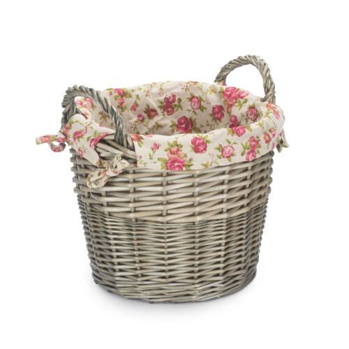 Craft Wicker Basket With Garden Rose Lining 1