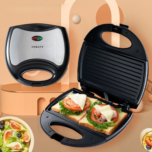 (Triangle, US Standard) Stainless Steel Triangle Sandwich Maker, Double-Sided Heating, Home BBQ Multifunctional 1
