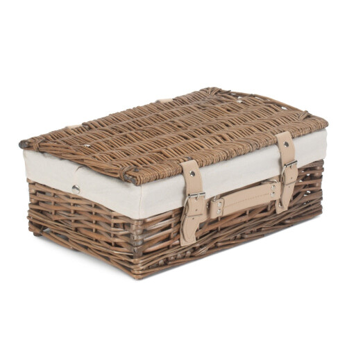 (Black) 35cm Antique Wash Split Willow Wicker Basket