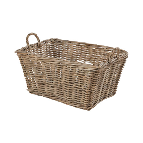 Grey Kubu Rattan Rectangular Storage Basket Large 2