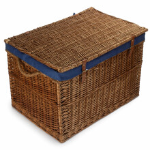 (Grey) Large Light Steamed Wicker Storage Basket