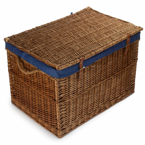 (Grey) Large Light Steamed Wicker Storage Basket
