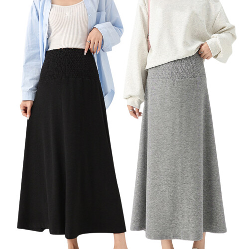 Long Maternity Skirt Multiple Size For Pregnancy-light gray M 2