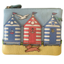 Sandbanks Beach leather Coin and Card Purse
