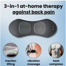 2026款3-in-1 Rugmassagekussen, Nek- & Schouderverlichting met Warmte & Vibratie_M
