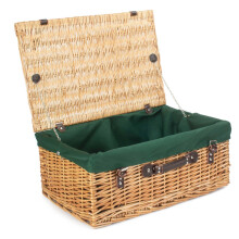 (Black) 55cm Buff Willow Wicker Picnic Basket