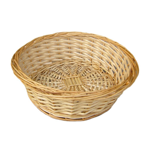 Split Willow Round Wicker Tray