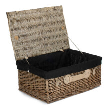(Green) 56cm Antique Wash Willow Picnic Wicker Basket