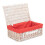 (White) 45cm White Wash Willow Wicker Picnic Basket 1