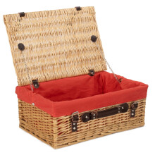 (Grey) 46cm Buff Willow Wicker Picnic Basket