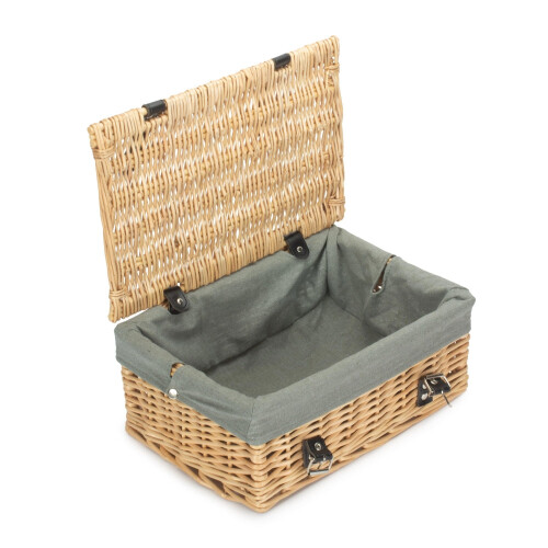 (Unlined) 36cm Buff Wicker Empty Picnic Basket 1
