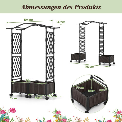 Jardinière verticale avec treillis et système d'arrosage automatique 1