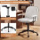 Chaise de bureau ergonomique, similicuir, blanche, réglable 3
