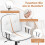 Chaise de bureau ergonomique, similicuir, blanche, réglable 4