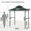 Grillpavillon mit Doppeldach und Ablagen, 240 x 151 cm, Grau 2